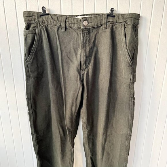 Brand New Zara Cargo Utility Carpenter Canvas Pant Jean Size 14 - Picture 2 of 5